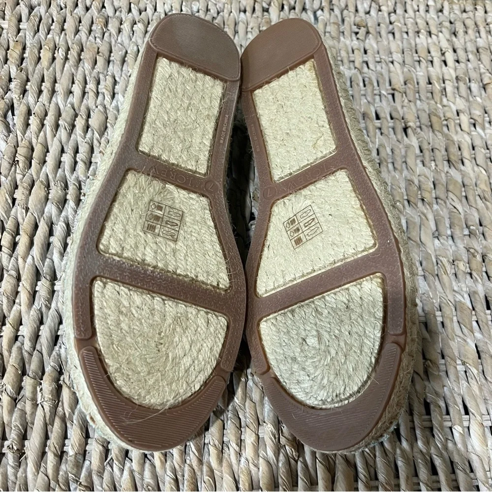 J. Crew Striped Canvas Slip-On Flat Espadrilles‎ Navy Kelly Green AW595 7 NIB